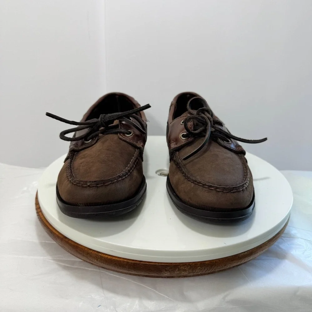 Sebago Docksides Made In USA Endeavor Leather Boat Shoe Mens 9 Brown Outdoors